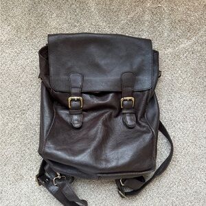 Elegant Brown Leather Backpack